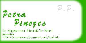 petra pinczes business card